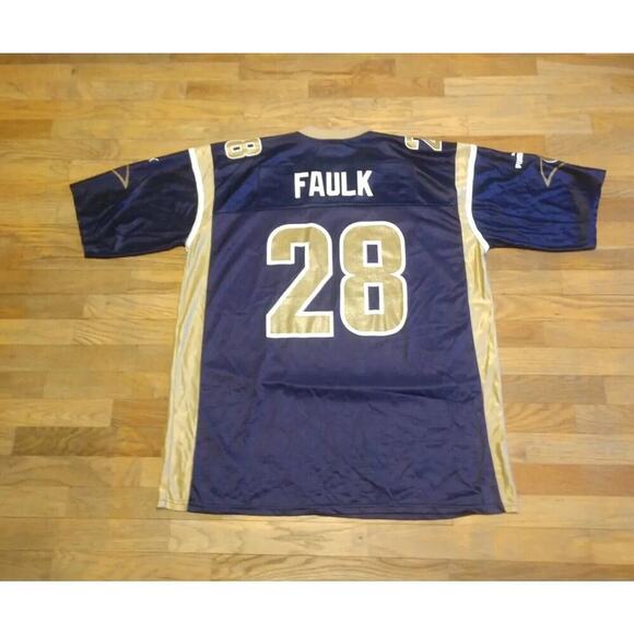 Vintage Marshall Faulk Jersey Los Angeles Rams Puma Men's 2XL Blue NFL Football - Picture 2 of 6